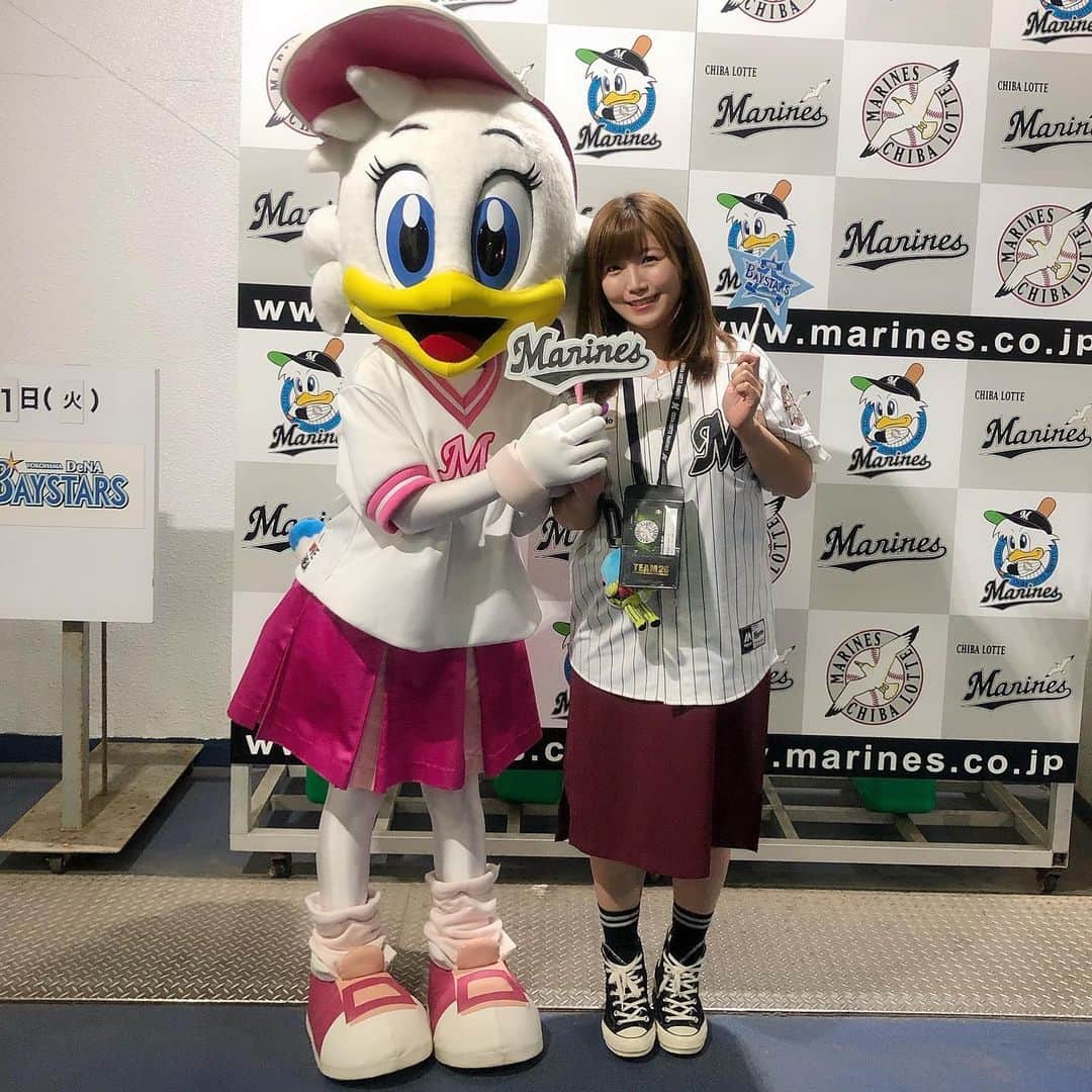 美泉咲のインスタグラム：「ぬぉぉぉ…まけほ😭 こういう日もある😭それでも明日の試合はやってくる😭応援するしかないのだ！！！ 今日はリーンちゃんと撮影会🤗✨かわいいなぁ☺️💕 2枚目は球場に行く前に銀座ぶらぶらしてたら、たまたま出くわしたぐんまちゃん😍✨ぐんまちゃんもかわいい😍💕 着ぐるみ(←え)大好きぃぃ笑 #chibalotte  #ぐんまちゃん」
