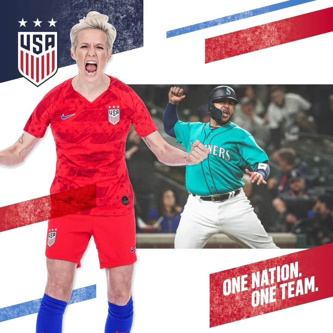 シアトル・マリナーズさんのインスタグラム写真 - (シアトル・マリナーズInstagram)「Let's gooooooo, @uswnt! The run for 🏆🏆🏆🏆 starts today. #OneNationOneTeam🇺🇸」6月12日 3時30分 - mariners