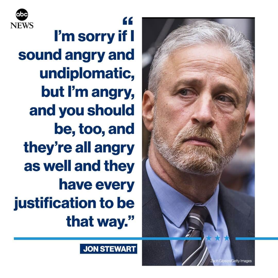 ABC Newsさんのインスタグラム写真 - (ABC NewsInstagram)「An angry Jon Stewart rips Congress for failing to fully fund a program to support sick and dying 9/11 first responders. #jonstewart #politics #firstresponders #congress」6月12日 5時20分 - abcnews