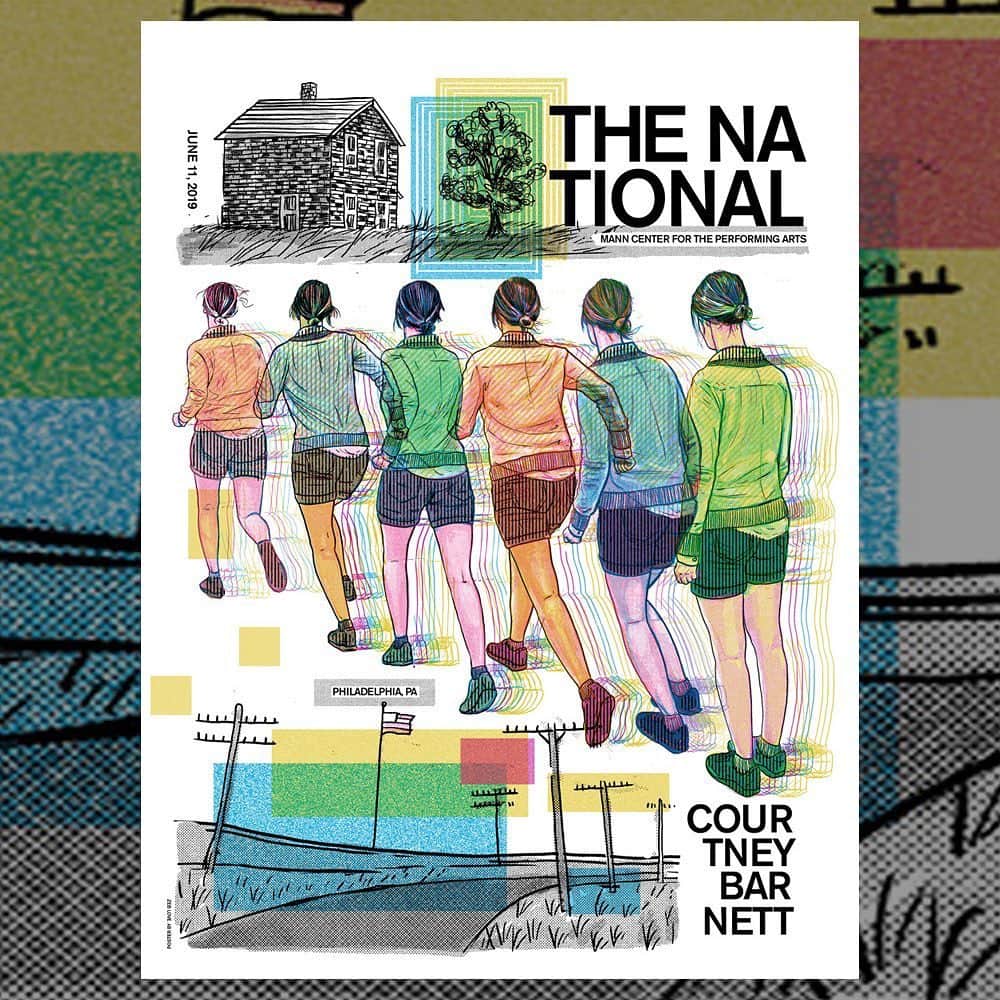 コートニー・バーネットのインスタグラム：「First show with @thenational tonight!! 💚💚💚 Doors 6pm. Cb 7:30pm. The National 8:45pm. Poster by @zeb_love」