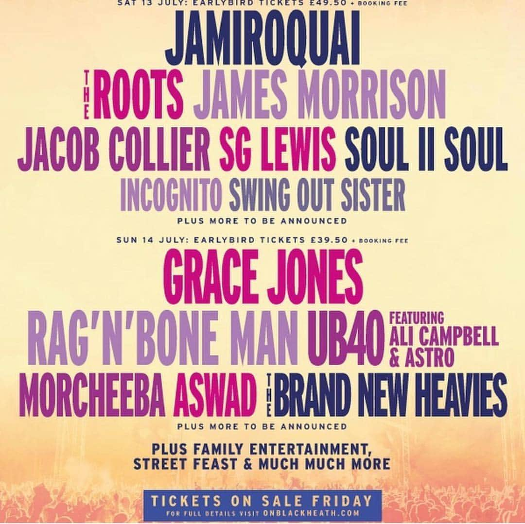 クエストラブさんのインスタグラム写真 - (クエストラブInstagram)「I’m still so hyped about going to this @onblackheath fest in London I keep forgetting IM IN this jawn! @jamiroquaihq @thebrandnewheavies_ @soul2souluk @morcheebaband @ub40 @gracejonesofficial @jacobcollier」6月12日 21時00分 - questlove