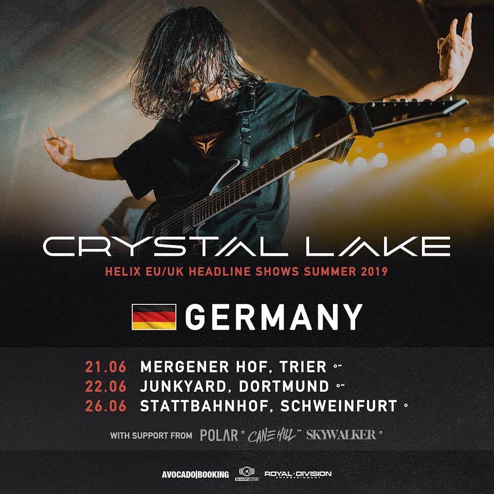 Crystal Lakeさんのインスタグラム写真 - (Crystal LakeInstagram)「🇩🇪GERMANY🇩🇪 We’re coming back for you guys this month!  Headline shows are as follows: 6.21 Trier 6.22 Dortmund 6.26 Schweinfurt  Go buy your tickets now!! #CrystalLake #Helix」6月12日 20時05分 - crystallake777