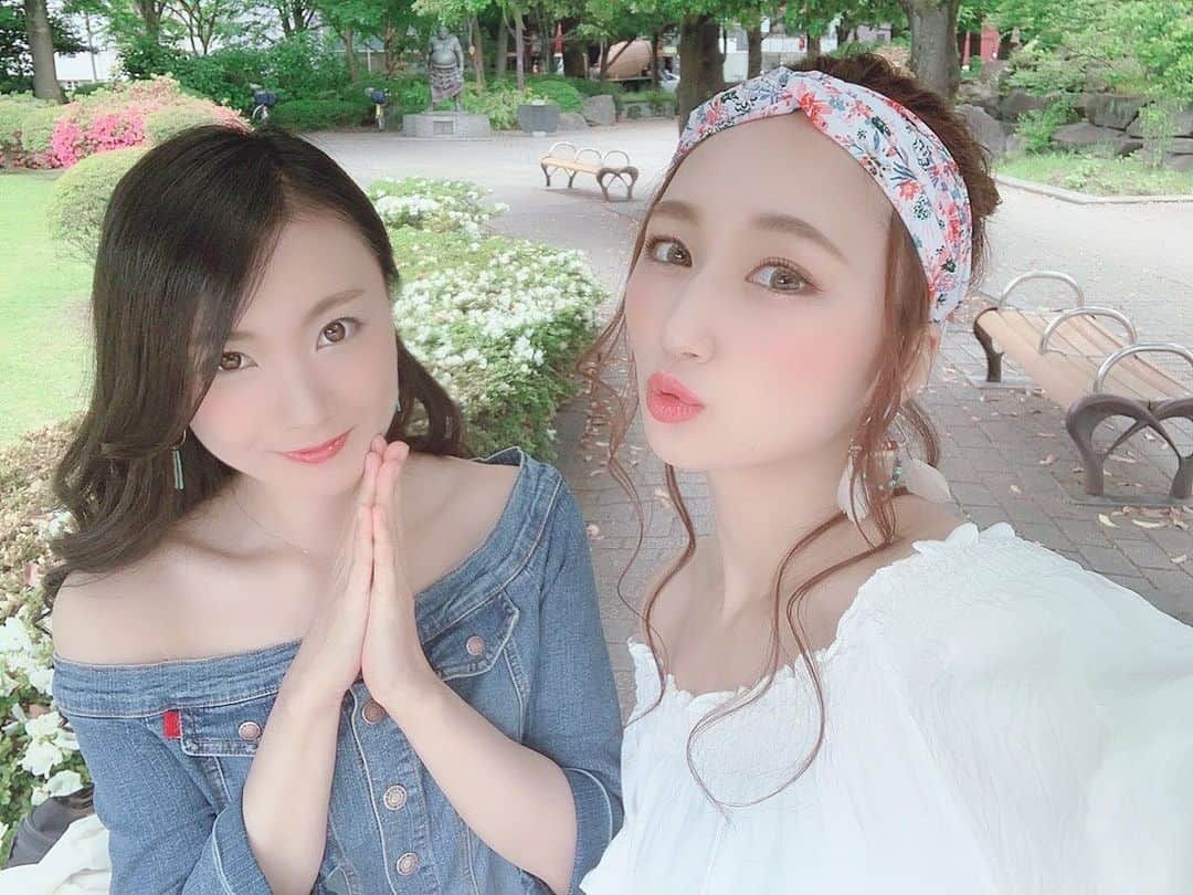 及川真珠のインスタグラム：「💓 ストーリーにもあげたけど！ 今日も楽しかった🤗 . 最近玲奈さんとお仕事率高い🥰💖 . #cm #撮影 #model #girl #instagood #勾当台公園 #ヘアバンド #久々につけた #髪も自分でアレンジできた #肌 も #調子いい と #気分上がる よね！」