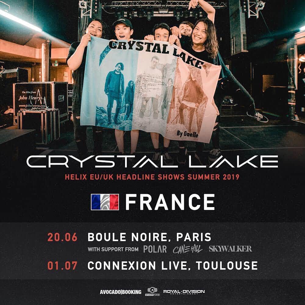 Crystal Lakeさんのインスタグラム写真 - (Crystal LakeInstagram)「🇫🇷FRANCE🇫🇷 France, you've always been amazing to us. We can't wait to be back for 2 headline shows!  Who's coming? 🤘  6.20 Boule Noire - Paris 7.01 Connexion Live - Toulouse  #CrystalLakeNation #Helix」6月12日 20時04分 - crystallake777