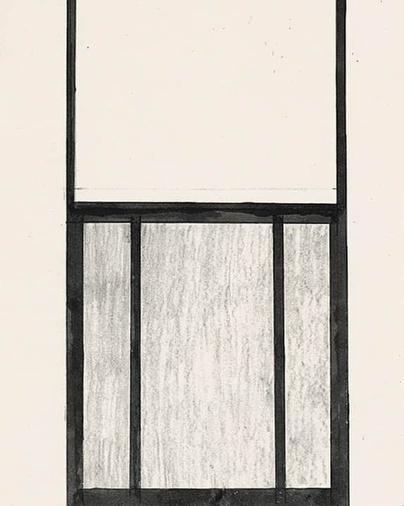 アウアーのインスタグラム：「Study for Window Detail by Ellsworth Kelly, Paris,1949」