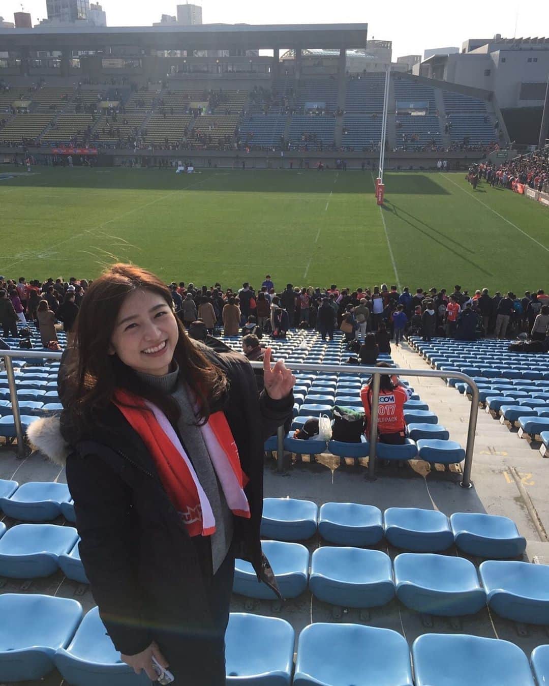 上野優花さんのインスタグラム写真 - (上野優花Instagram)「🏉🏆 ラグビーワールドカップまであと100日🥺🌸✨ #写真はいつかの秩父宮 #今年はラグビーイヤー #rugby #ラグビー #あと100日」6月12日 22時37分 - yuka_ueno89