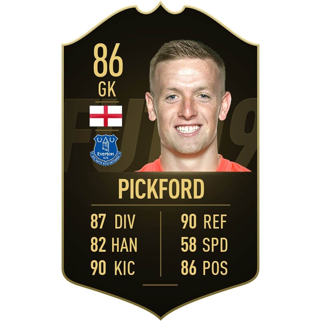 エヴァートンFCさんのインスタグラム写真 - (エヴァートンFCInstagram)「Goal scorer, penalty saver! ⭐️ @jpickford1 is in the @easportsfifa #TOTW! • • • #FIFA #FUT #FIFA19 #ultimateteam #pickford #jordanpickford #JP1 #goalkeeper #everton #efc #blues #toffees #coyb #england #threelions #penalty #goal #premierleague #pl #xbox #ps4 #gamer」6月12日 23時23分 - everton