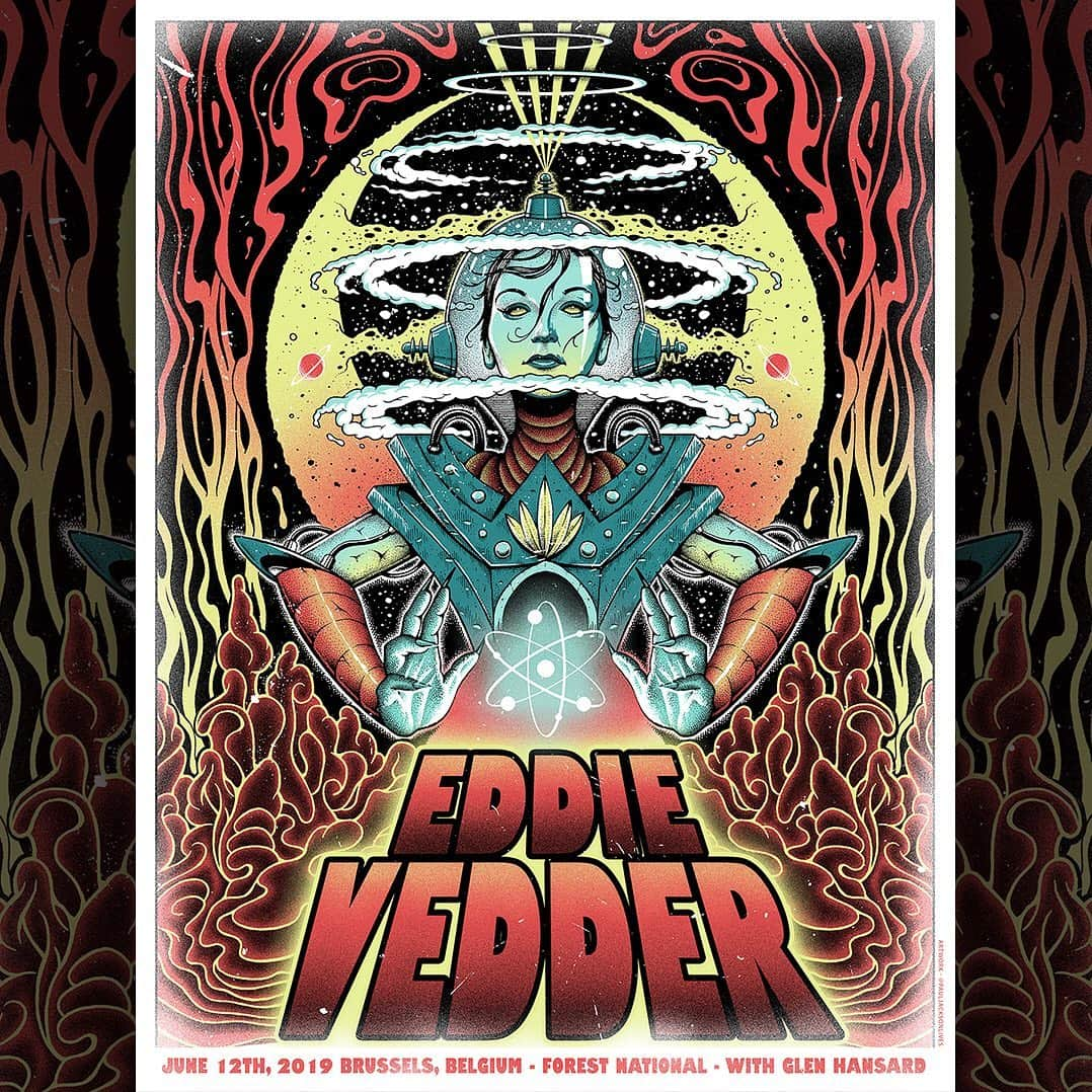 パール・ジャムさんのインスタグラム写真 - (パール・ジャムInstagram)「#EddieVedder plays @Sportpaleis in Brussels tonight. 🎨: @PaulJacksonLives」6月13日 0時07分 - pearljam