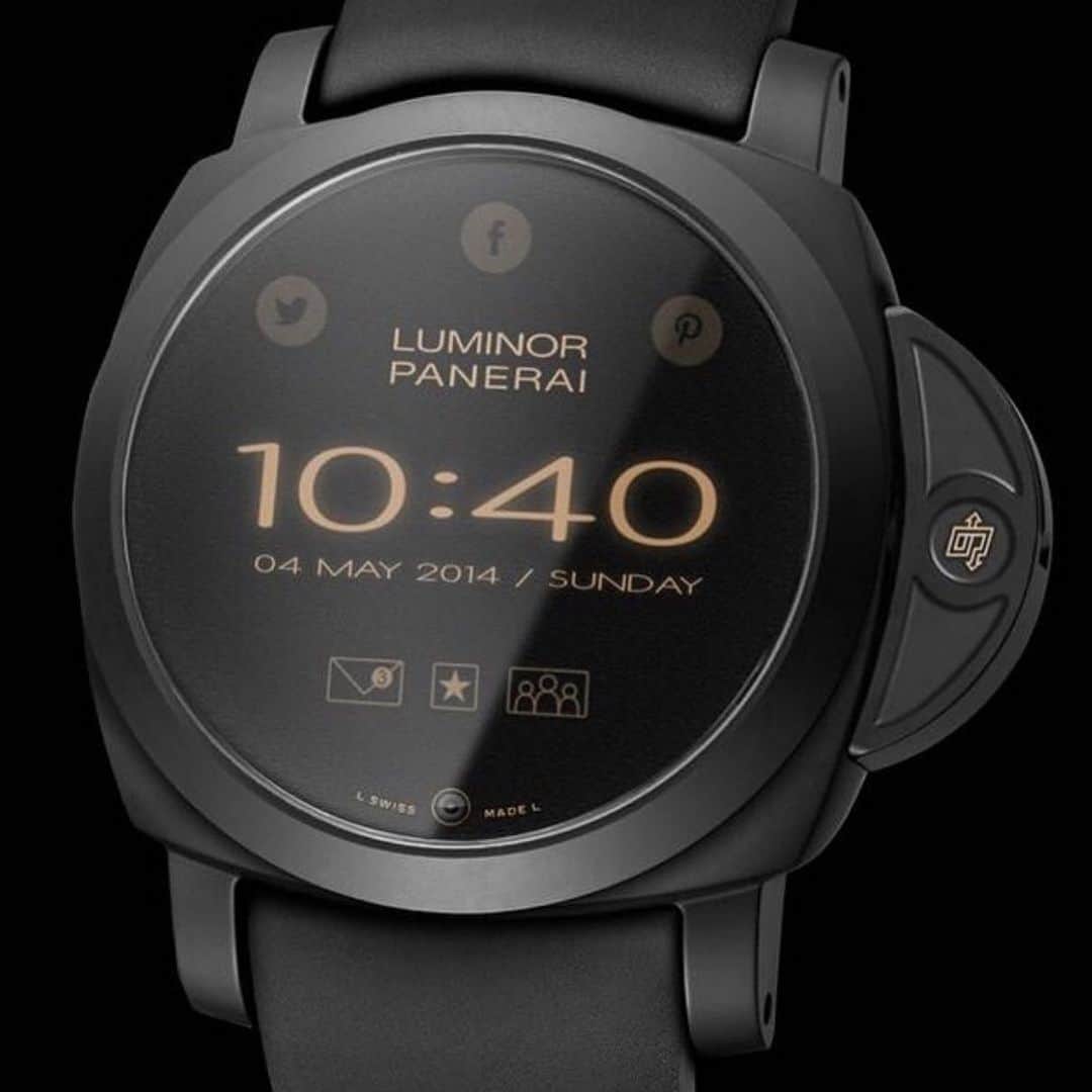 パネライのインスタグラム：「NOT REAL! But Would you buy this concept #Panerai Style smart watch? I’m sure the comments will break a record lol .  Don't get all worked up to quick, it was an independent design by @niklaswatches done the was on the net a while back. This is not being made lol  Everyone don't freak out since this was a drawing someone else just made. Nothing to do with Panerai 😁#PaneraiCentral」