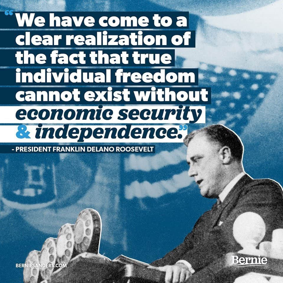 バーニー・サンダースさんのインスタグラム写真 - (バーニー・サンダースInstagram)「Over 80 years ago FDR helped create a government that made huge progress in protecting the needs of working families. Today in the second decade of the 21st century, we must take up the unfinished business of the New Deal and carry it to completion. #DemocraticSocialism is the unfinished business of the Democratic Party and the vision we must accomplish.」6月13日 3時40分 - berniesanders