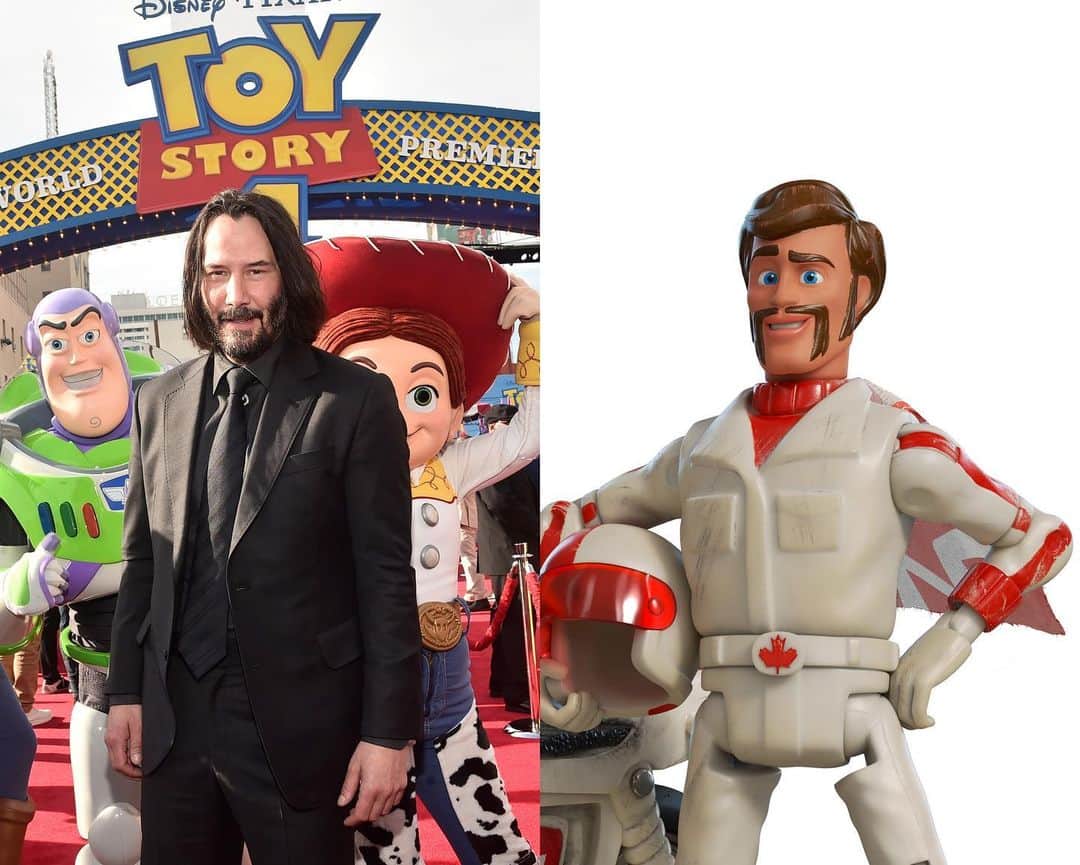 Disney Pixarさんのインスタグラム写真 - (Disney PixarInstagram)「Keanu Reeves, voice of #ToyStory4’s Canuck with all the luck, Duke Caboom, does his best action poses at last night’s world premiere. Meet this Canadian daredevil when the film opens June 21. 🇨🇦」6月13日 3時50分 - pixar