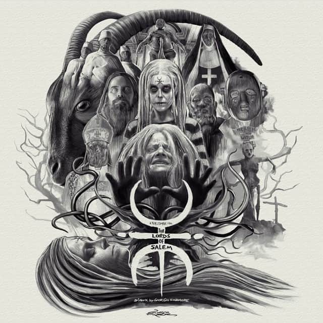 ロブ・ゾンビのインスタグラム：「How incredible is this Lords of Salem art by @giorgiofinamore ! Amazing! #thelordsofsalem #sherimoonzombie #jeffdanielphillips #megfoster #deewallace #patquinn #robzombie #johnfive」