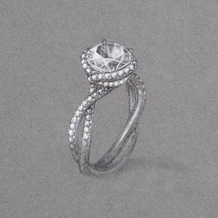 デビッドヤーマンのインスタグラム：「David, Sybil and Evan work closely with master craftsmen on every step of an engagement ring’s creation, from the hand-carved wax model to the final piece. The artisans continually refer to the Yurmans’ original drawings to retain the design’s true spirit.」
