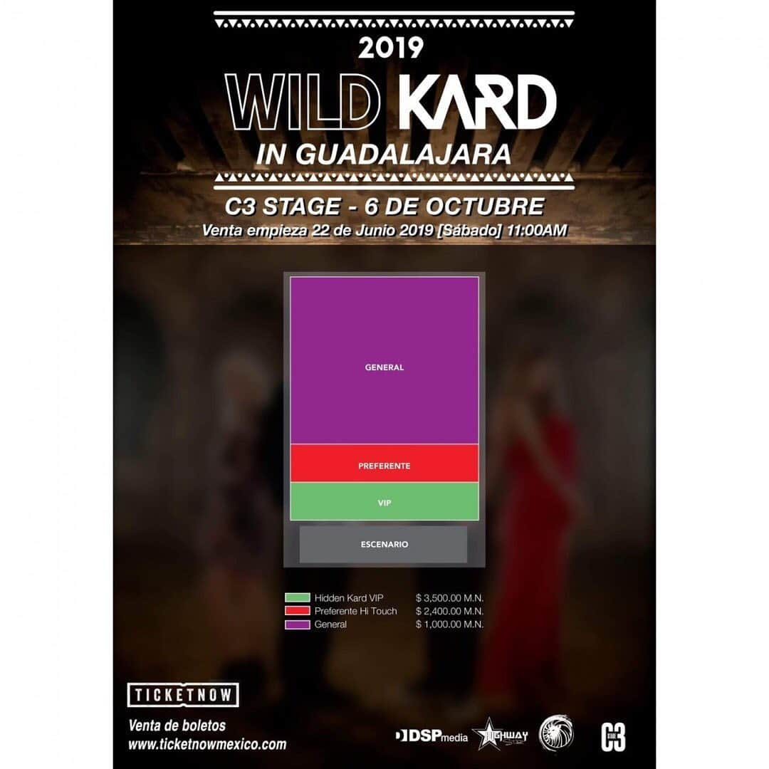 K.A.R.Dさんのインスタグラム写真 - (K.A.R.DInstagram)「#Repost from @followhwstar . 2019 WILD KARD IN MONTERREY  Monterrey Nuevo León México  Octubre 4, 2019 [Viernes] @ 8:00PM  Escena Monterrey  Enlace de Boletos: http://www.superboletos.com  Website: http://www.ninshi.net/KARDMONTERREY  #WILDKARDinMTY  PRECIOS MONTERREY  HIDDEN KARD VIP - $3,600MXN - incluye ZONA VIP, Insignia VIP, Hi Touch, Foto Grupal, Poster Oficial autografiado  PREFERENTE HI TOUCH - $2,400MXN - Hi Touch con KARD  GENERAL - $1,100MXN  Precios de boletos no incluyen cargos por el servicio ~  2019 WILD KARD IN GUADALAJARA  Guadalajara Jalisco Octubre 6, 2019 [Domingo] @ 7:00PM  C3 STAGE  Enlace de Boletos: https://eventos.ticketnowmexico.com/  Website: http://www.ninshi.net/KARDGUADALAJARA  #WILDKARDinGDL  PRECIOS GUADALAJARA  HIDDEN KARD VIP - $3,600MXN - incluye ZONA VIP, Insignia VIP, Hi Touch, Foto Grupal, Poster Oficial autografiado  PREFERENTE HI TOUCH - $2,400MXN - incluye Hi Touch con KARD  GENERAL - $1,100MXN  Precios de boletos no incluyen cargos por el servicio ~  2019 WILD KARD IN SANTIAGO  Santiago de Chile  Octubre 8, 2019 [Martes] @ 8:00PM  Teatro Coliseo  Enlace de Boletos: https://www.puntoticket.com  Website: http://www.hwstar.com.br & http://www.ninshi.net/KARDCHILE  #WILDKARDinCHILE  PRECIOS SANTIAGO  HIDDEN KARD VIP - $125,000 - incluye ZONA VIP, Insignia VIP, Hi Touch, Foto Grupal, Poster Oficial autografiado PLATEA BAJA - $45,000 CANCHA - $40,000 HI TOUCH UPGRADE - $50,000 -  NO incluye entrada al concierto Cargos por el servicio no estan inclusos.」6月13日 10時30分 - official_kard