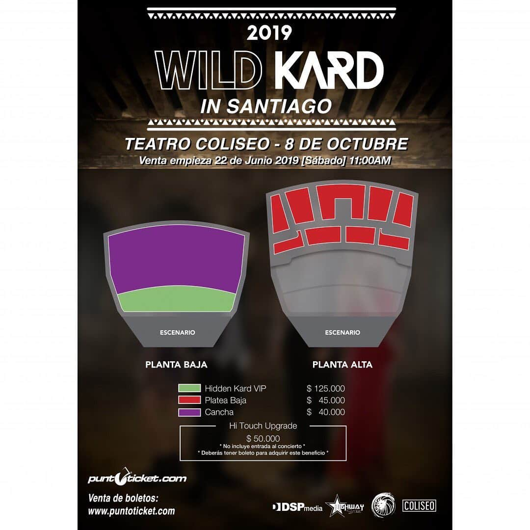 K.A.R.Dさんのインスタグラム写真 - (K.A.R.DInstagram)「#Repost from @followhwstar . 2019 WILD KARD IN MONTERREY  Monterrey Nuevo León México  Octubre 4, 2019 [Viernes] @ 8:00PM  Escena Monterrey  Enlace de Boletos: http://www.superboletos.com  Website: http://www.ninshi.net/KARDMONTERREY  #WILDKARDinMTY  PRECIOS MONTERREY  HIDDEN KARD VIP - $3,600MXN - incluye ZONA VIP, Insignia VIP, Hi Touch, Foto Grupal, Poster Oficial autografiado  PREFERENTE HI TOUCH - $2,400MXN - Hi Touch con KARD  GENERAL - $1,100MXN  Precios de boletos no incluyen cargos por el servicio ~  2019 WILD KARD IN GUADALAJARA  Guadalajara Jalisco Octubre 6, 2019 [Domingo] @ 7:00PM  C3 STAGE  Enlace de Boletos: https://eventos.ticketnowmexico.com/  Website: http://www.ninshi.net/KARDGUADALAJARA  #WILDKARDinGDL  PRECIOS GUADALAJARA  HIDDEN KARD VIP - $3,600MXN - incluye ZONA VIP, Insignia VIP, Hi Touch, Foto Grupal, Poster Oficial autografiado  PREFERENTE HI TOUCH - $2,400MXN - incluye Hi Touch con KARD  GENERAL - $1,100MXN  Precios de boletos no incluyen cargos por el servicio ~  2019 WILD KARD IN SANTIAGO  Santiago de Chile  Octubre 8, 2019 [Martes] @ 8:00PM  Teatro Coliseo  Enlace de Boletos: https://www.puntoticket.com  Website: http://www.hwstar.com.br & http://www.ninshi.net/KARDCHILE  #WILDKARDinCHILE  PRECIOS SANTIAGO  HIDDEN KARD VIP - $125,000 - incluye ZONA VIP, Insignia VIP, Hi Touch, Foto Grupal, Poster Oficial autografiado PLATEA BAJA - $45,000 CANCHA - $40,000 HI TOUCH UPGRADE - $50,000 -  NO incluye entrada al concierto Cargos por el servicio no estan inclusos.」6月13日 10時30分 - official_kard