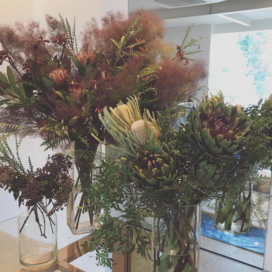 のインスタグラム：「@third_magazine の展示会装花やらせて頂きました。 スモークツリーやフレッシュなアーティーチョークなどを使って。  #thirdmagazine #展示会 #展示会装花 #willgarden」