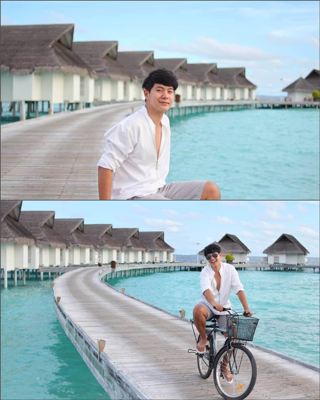 アイス・サランユーのインスタグラム：「Good morning from Paradise on earth🌎 @centaragrandmaldives #centaragrandmaldives  Arrangement by @wetravelmaldives  #icesarunyuaroundtheworld」