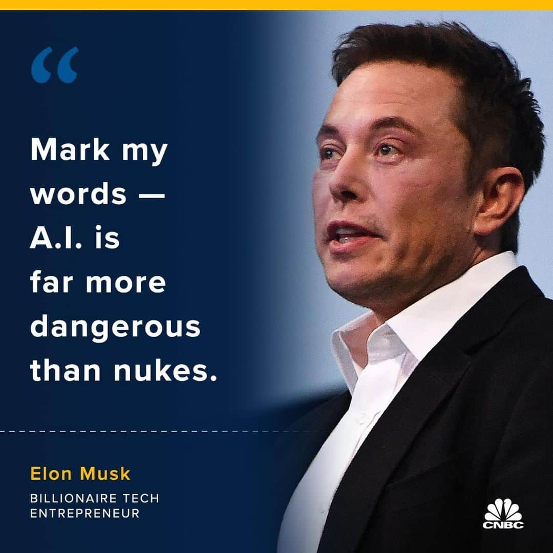 CNBCさんのインスタグラム写真 - (CNBCInstagram)「Tesla and SpaceX boss Elon Musk has doubled down on his dire warnings about the danger of artificial intelligence.⠀ ⠀ The billionaire tech entrepreneur called AI more dangerous than nuclear warheads and said there needs to be a regulatory body overseeing the development of super intelligence.⠀ ⠀ “The biggest issue I see with so-called AI experts is that they think they know more than they do, and they think they are smarter than they actually are,” said Musk. “This tends to plague smart people. They define themselves by their intelligence and they don’t like the idea that a machine could be way smarter than them, so they discount the idea — which is fundamentally flawed.”⠀ ⠀ Do you agree with Musk’s take? For more details, visit our link in bio.⠀ *⠀ *⠀ *⠀ *⠀ *⠀ *⠀ *⠀ *⠀ #tesla #spacex  #elonmusk #artificialintelligence #ai #future #tech #technology #intelligence #weapons #security #cyber #cybertechnology #cybersecurity #businessnews #business #cnbc #cnbctech」6月14日 0時39分 - cnbc