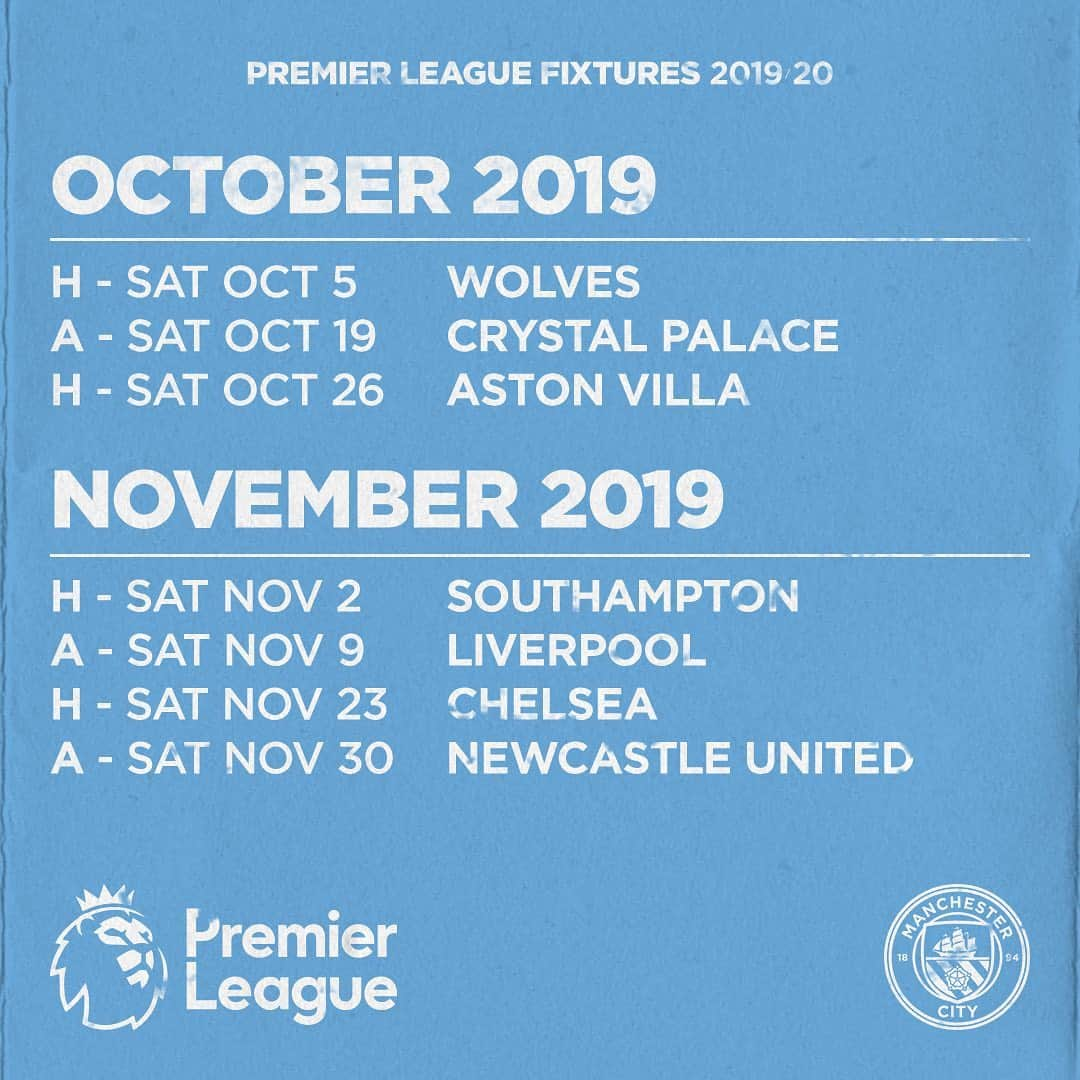 マンチェスター・シティFCさんのインスタグラム写真 - (マンチェスター・シティFCInstagram)「#PLFixtures are HERE!! 🏆⁣ ⁣ #mancity」6月13日 17時00分 - mancity