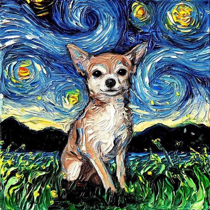 9GAGさんのインスタグラム写真 - (9GAGInstagram)「Doggos in the starry night.✨ By @sagittariusgallery  #dog #starrynight #9gag」6月13日 17時41分 - 9gag