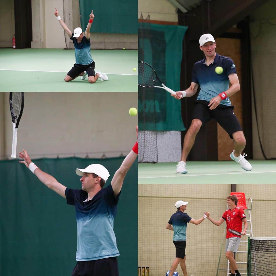トーマス・ミュラーのインスタグラム：「Game, set, match Müller #thomats #esmuellert #mats #zverev #tennis #challenge」