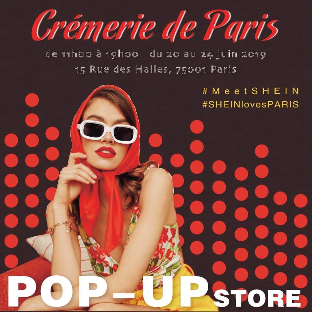 SHEINさんのインスタグラム写真 - (SHEINInstagram)「💋You are not dreaming, we come to Paris! Our POP-UP STORE will be open for 5 days and will sell clothes (women, men and children), swimsuits and accessories ranging from XS to XXL. Take a look at our summer collection! Fashion at low prices. Special offers, and other surprises await you! #SHEINlovesParis #MeetSHEIN ⠀ Come say hello, it is pleasure to see you. 💗⠀ 📍 Address: Crémerie de Paris, ⠀ 15 Rue des Halles, 75001 Paris ⠀ ⏳Dates & hours: 11:00 to 19:00, June 20-24, 2019」6月13日 18時38分 - sheinofficial