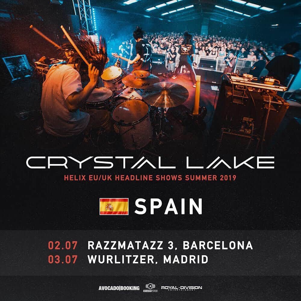 Crystal Lakeさんのインスタグラム写真 - (Crystal LakeInstagram)「Spain, we're playing 2 intimate headline shows this summer in Barcelona and Madrid, right before @resurrectionfest . Who are we seeing in the pit? 🤘 #CrystalLake #Helix #WorldTour」6月13日 20時38分 - crystallake777