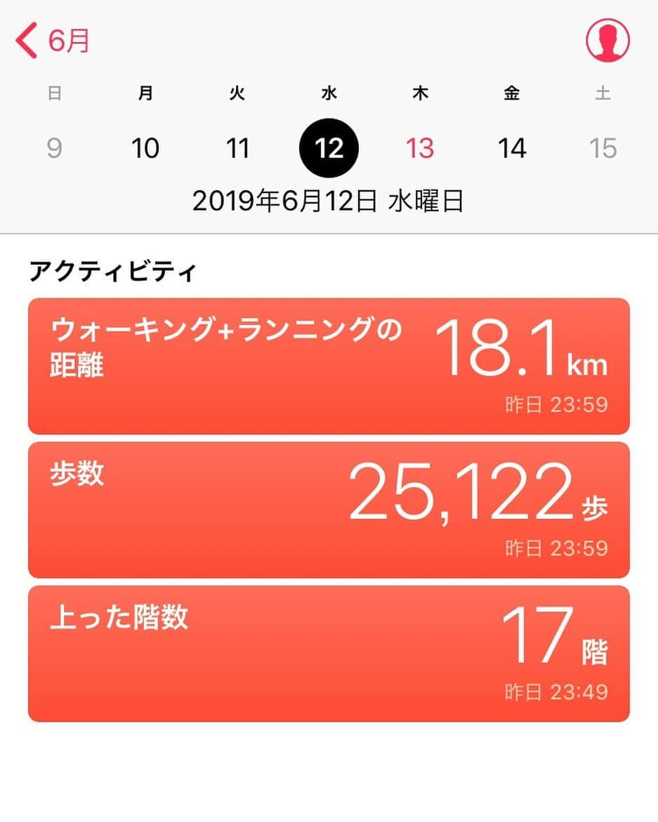 クロちゃんさんのインスタグラム写真 - (クロちゃんInstagram)「6月12日のウォーキングは、 2万6千歩。  晴れてるとやっぱり特に歩きたくなるよね。 雨降ってても濡れながら歩くけど。」6月13日 22時49分 - kurochandesuwawa