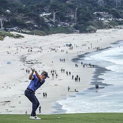 ルーク・ドナルドのインスタグラム：「Life’s a beach! 72 blows today, good patience after being +3 thru 4. We go again tomorrow. #usopengolf #pebblebeach #gettyimages #9」