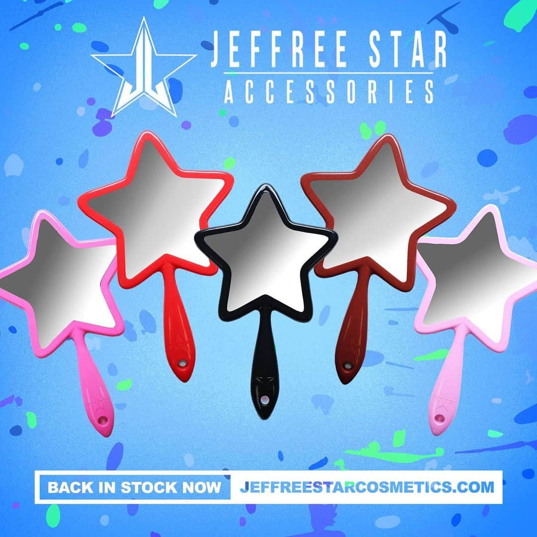 Jeffree Star Cosmeticsさんのインスタグラム写真 - (Jeffree Star CosmeticsInstagram)「Hi Surprise RESTOCK, How Are Ya?? 😇 You all have been asking about our STAR MIRRORS and we just got in a huge shipment of 5 colors!! ⭐️ Also our Light & Dark Blue #JeffreeStarCosmetics track suits are back!! 💙 Shop on our website now!」6月14日 1時17分 - jeffreestarcosmetics