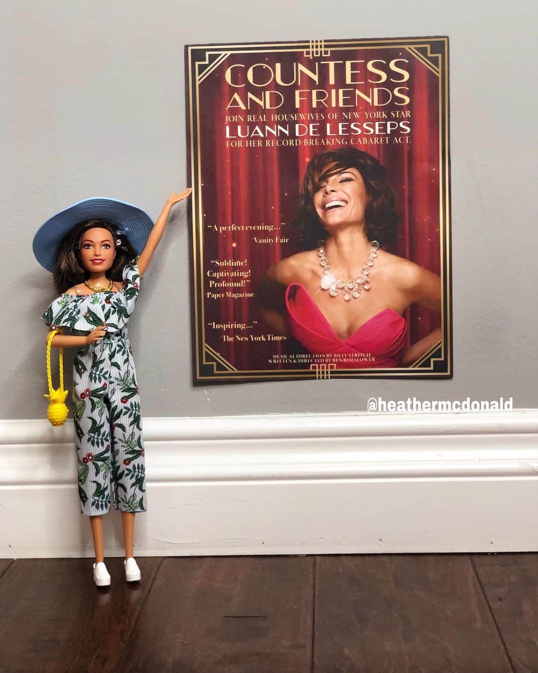 ヘザー・マクドナルドのインスタグラム：「New RHONY Barbie video coming soon! I relate to Lu because I too have to sell tickets to live shows. By the way, tickets on heathermcdonald.net. Are you #teamlu or #teambethenny ?」