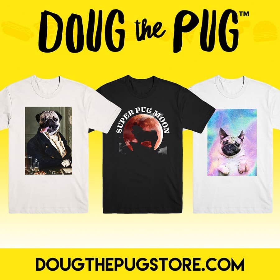 itsdougthepugさんのインスタグラム写真 - (itsdougthepugInstagram)「NEW SHIRTS!!!! Got brand new shirt designs, including my pride shirt where a portion of proceeds go to the @trevorproject. Link in bio! ⚡️」6月14日 5時58分 - itsdougthepug