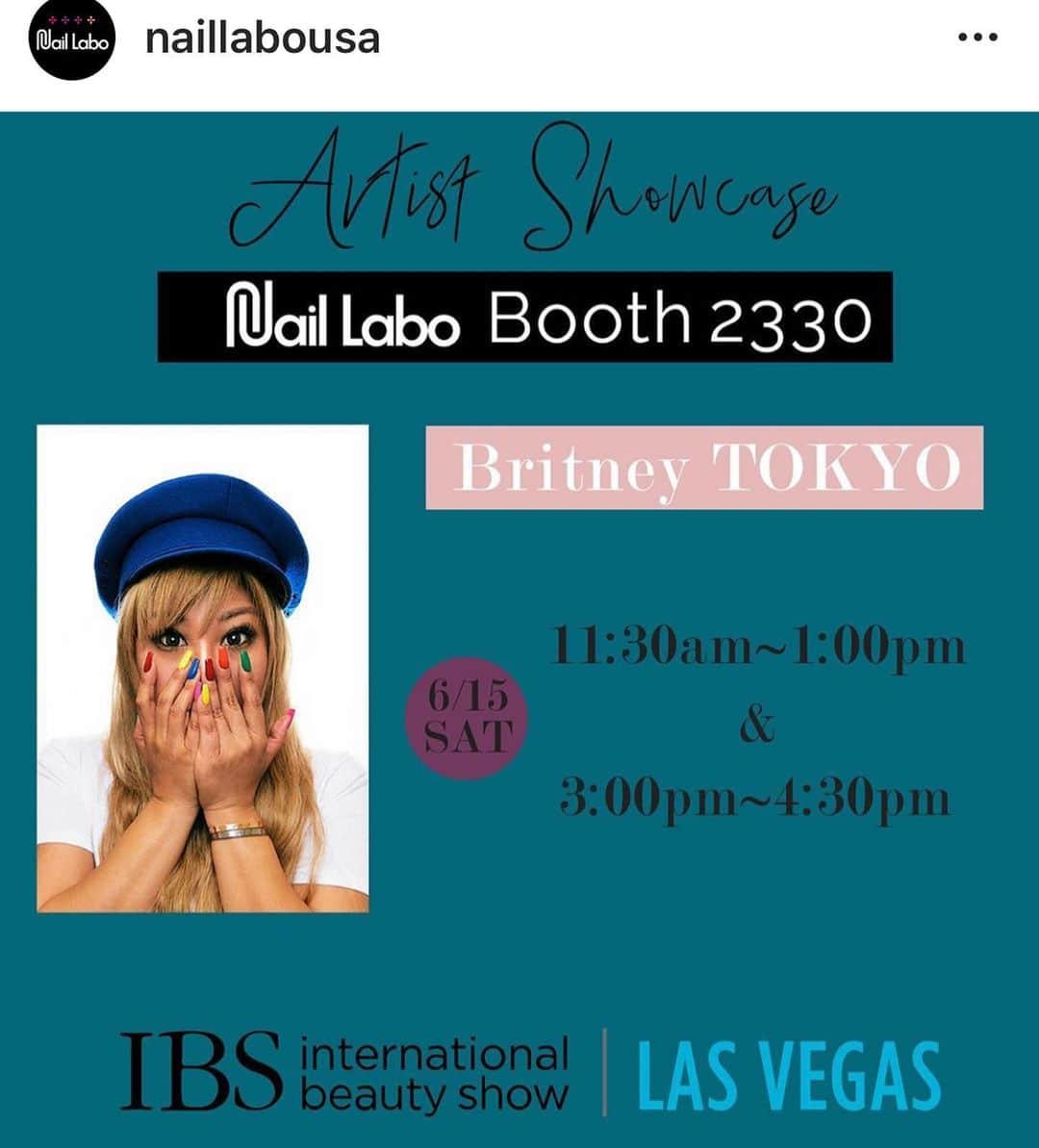 Britney TOKYOさんのインスタグラム写真 - (Britney TOKYOInstagram)「4 Beauty Shows in a month💅🏻✈️✨ Tokyo🇯🇵-Shanghai🇨🇳-Orlando🇺🇸 Next up is IBS Las Vegas this weekend🎰🎉🌈💕 @naillabousa Booth#2330  #nailart #nails #britneytokyo #britneygelx」6月14日 7時58分 - britneytokyo