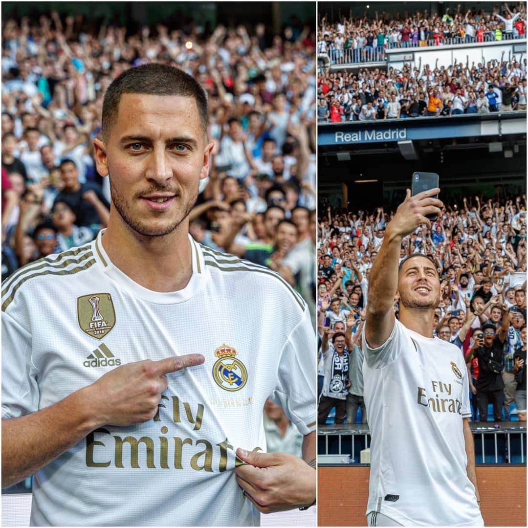 UEFAチャンピオンズリーグさんのインスタグラム写真 - (UEFAチャンピオンズリーグInstagram)「🤳 @hazardeden_10 in the @realmadrid shirt! 🙌  What 🏆 will Madrid win next season?」6月14日 19時16分 - championsleague