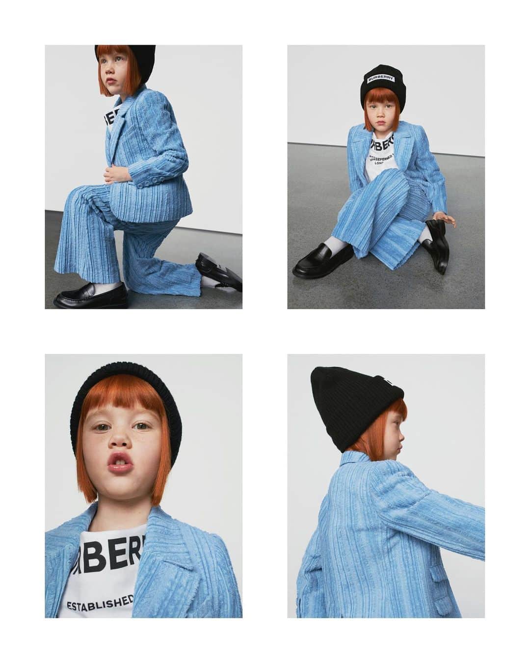 Burberryさんのインスタグラム写真 - (BurberryInstagram)「Colourful co-ordinates . Our super-soft powder blue corduroy suit, for Burberry girls. Worn with relaxed jersey separated detailed with the Burberry logo . #BurberryPreAW19」6月14日 19時21分 - burberry