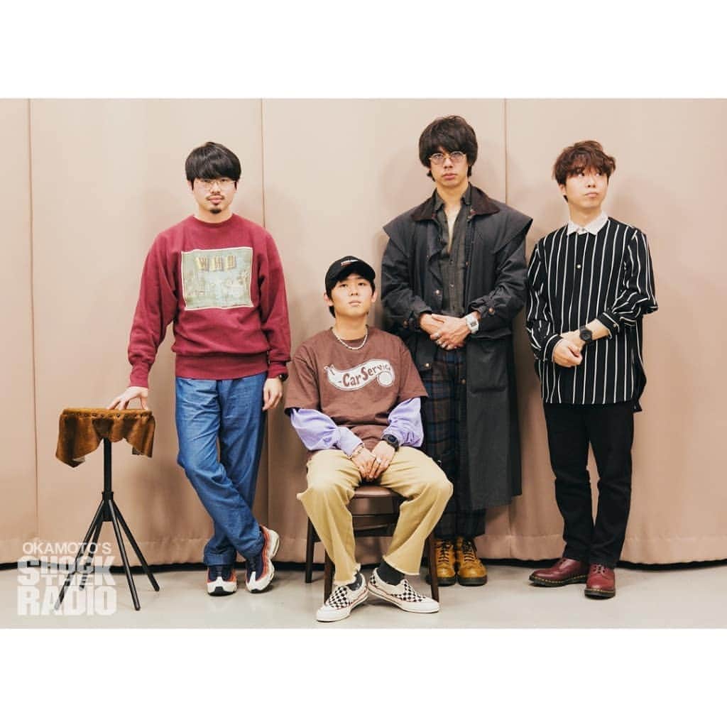 のインスタグラム：「【SHOCK THE RADIO 6/14】 今週のSHOCK THE RADIOは、OKAMOTO’Sが全員集合!! “最初で最後“と謳われている武道館公演を直前に控えたOKAMOTO’S！ そんなメンバーが「武道館」をテーマに、自身の忘れられない思い出,エピソードとともに選曲していきます!  #okamotos #オカモトショウ #オカモトコウキ #ハマオカモト #オカモトレイジ #日本武道館 #g_shock #radio #shocktheradio #tokyofm」