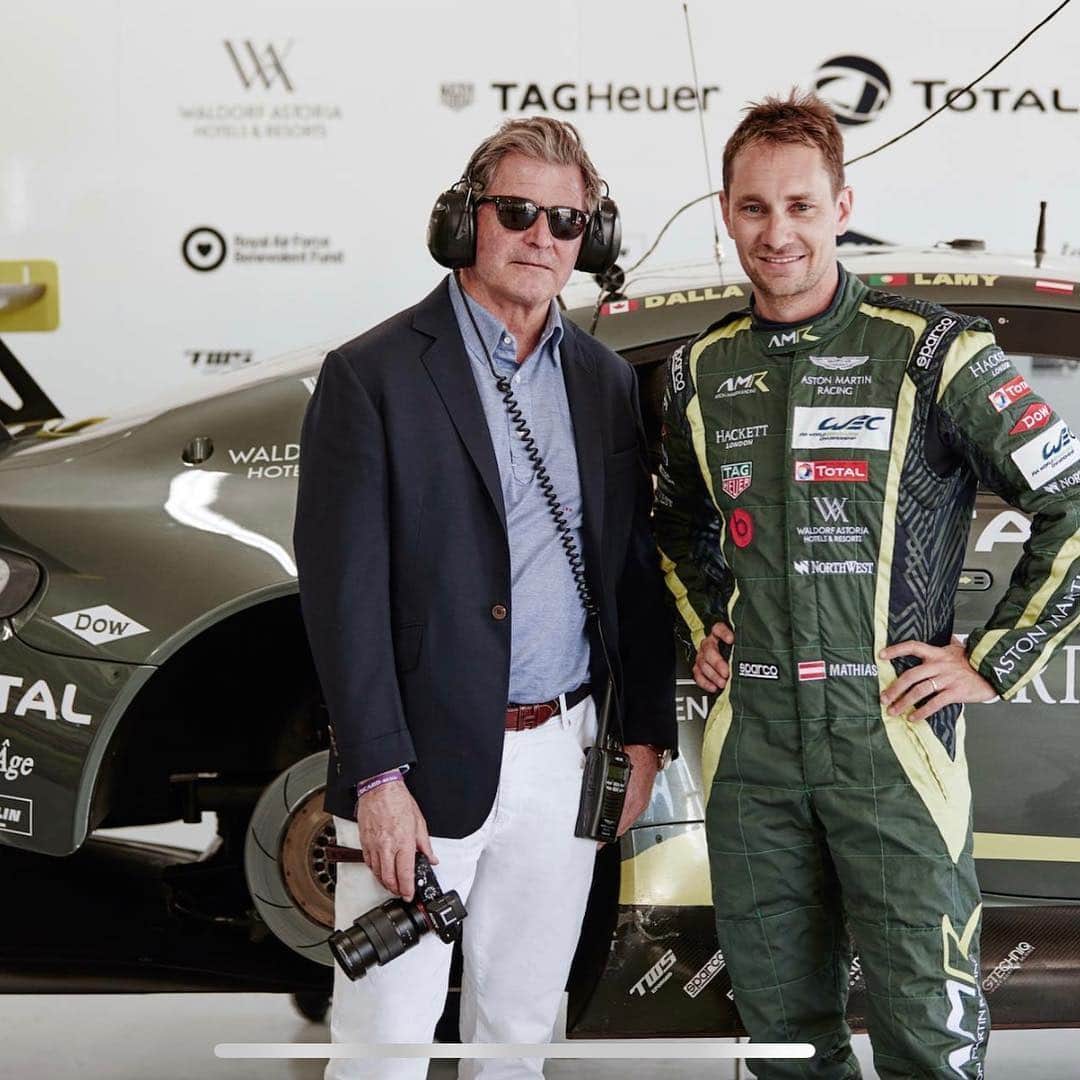 ハケットのインスタグラム：「We can’t wait for a whirlwind weekend at @24heuresdumans with our 65B members, to support the @astonmartinracingofficial team. Follow us for live updates from the event. #LeMans24 #HackettXAstonMartin @mrjhackett @mathiaslauda」