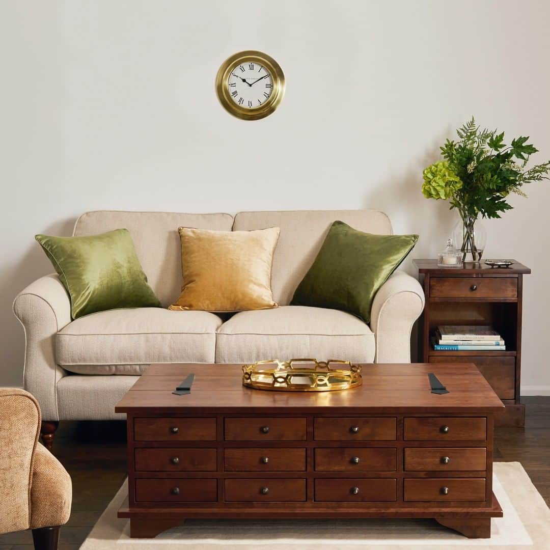 ローラアシュレイのインスタグラム：「Crafted predominantly from solid birch, the Garrat collection is the most timeless and elegant solution to those who love a natural wood style. Available in three classic finishes, enjoy 40%* + an extra 10% off all Garrat furniture until Monday.」