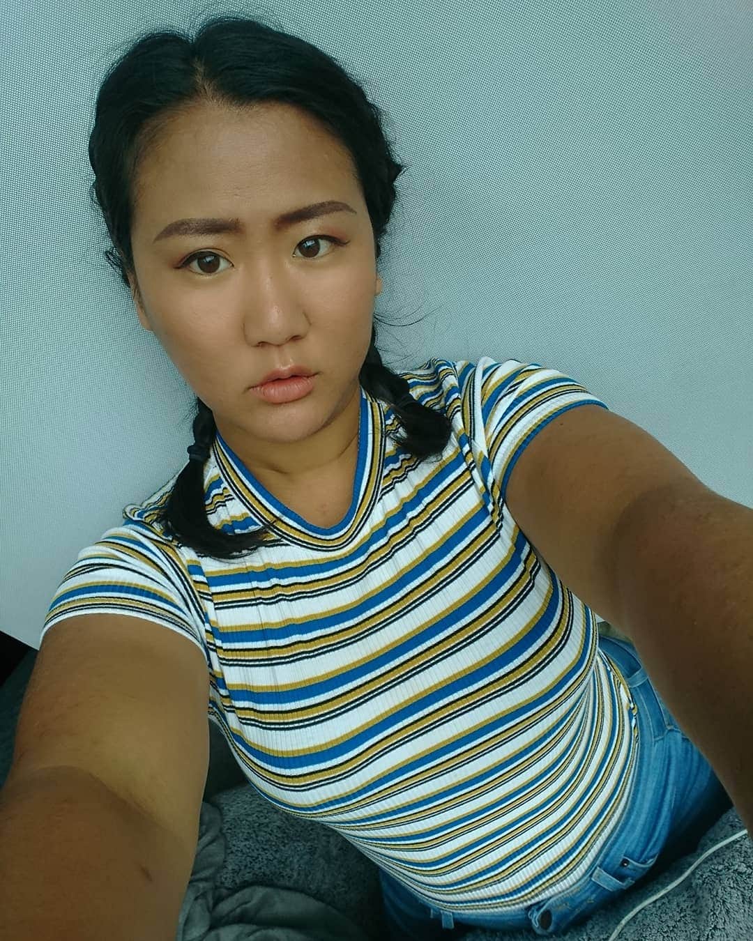 藤井美穂のインスタグラム：「#TGIF face. 🎽@curvysense #CurvySenseDoll Get  20% off with code: MIHO20」