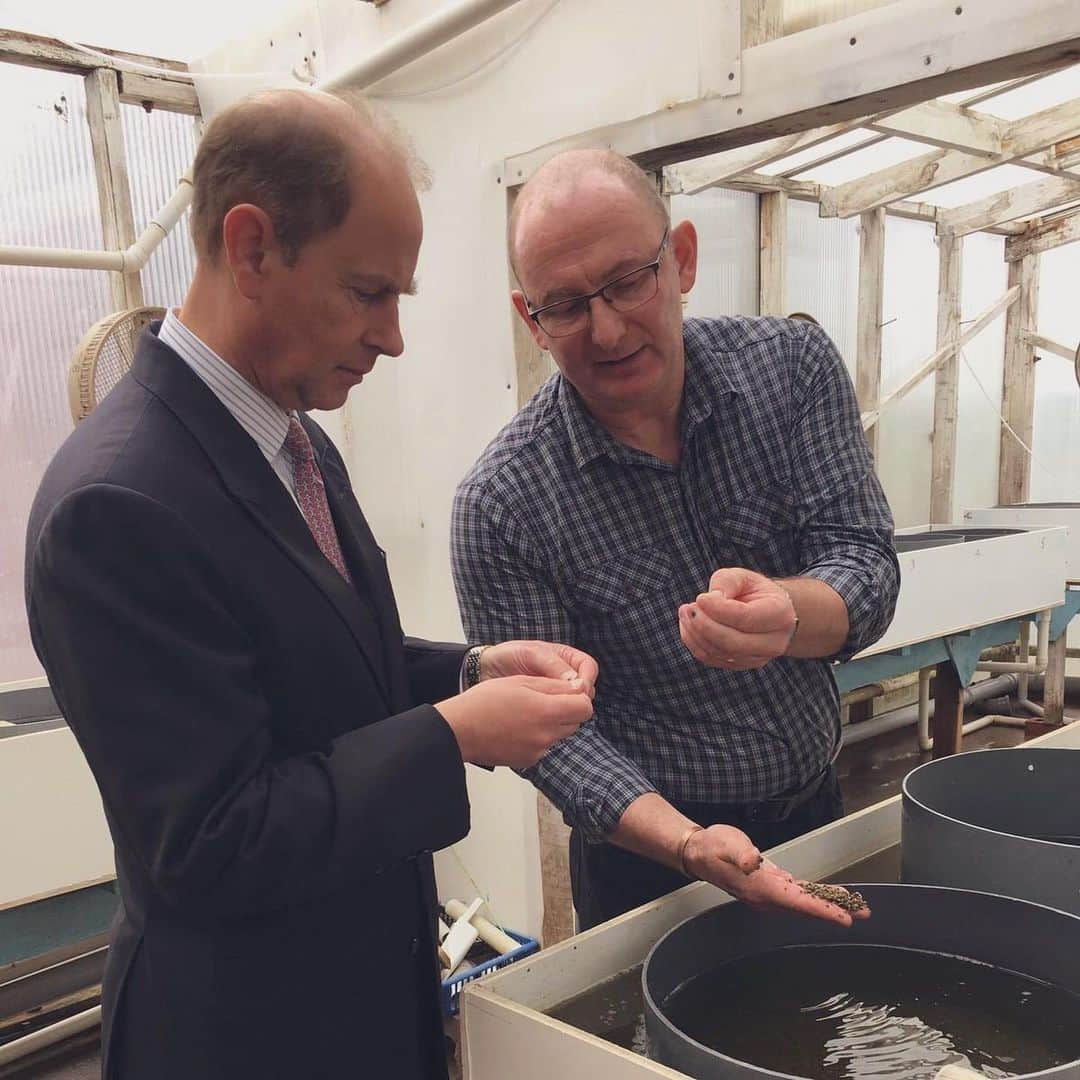 ロイヤル・ファミリーさんのインスタグラム写真 - (ロイヤル・ファミリーInstagram)「The Earl of Wessex speaks to Oyster Farmer Kelsey Thompson at his farm on Walney Island yesterday.  The Earl of Wessex was carrying out several engagements in Cumbria -first visiting @baesystems to speak to apprentices in the Submarines Academy for Skills & Knowledge.  Later he stopped by the @cumbriawildlifetrust to open the new hub on Walney Island, which is currently running a new Seal Cam project.  The live camera feed provides an up close and personal view into the lives of the only Grey seal colony in Cumbria.」6月14日 19時59分 - theroyalfamily