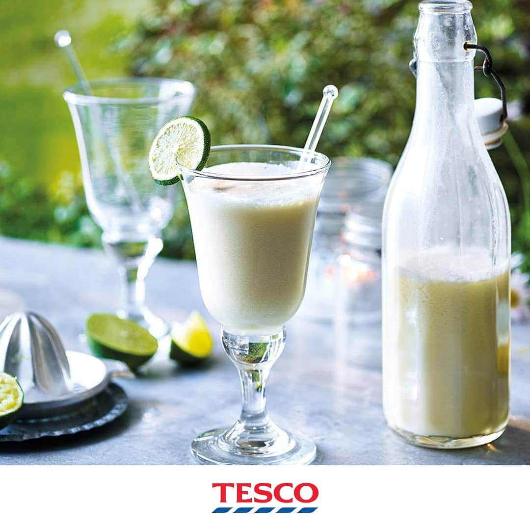 Tesco Food Officialさんのインスタグラム写真 - (Tesco Food OfficialInstagram)「If you like piña coladas… you’ll love this mocktail. Even if you get caught in the rain this weekend, kick back with a big tropical taste of summer that gets creative with our juice aisle offers.  Ingredients 400ml fresh pineapple juice, chilled 400ml coconut milk drink, chilled 1 lime, juiced 4 tsp icing sugar lime slices, to garnish  Method Shake all the ingredients (except the garnish) in a cocktail shaker, or whisk together in a jug, then pour into a 1ltr bottle and chill for up to 1 day before serving. When ready to serve, shake the bottle to mix everything together and serve in glasses with slices of lime.」6月14日 21時02分 - tescofood