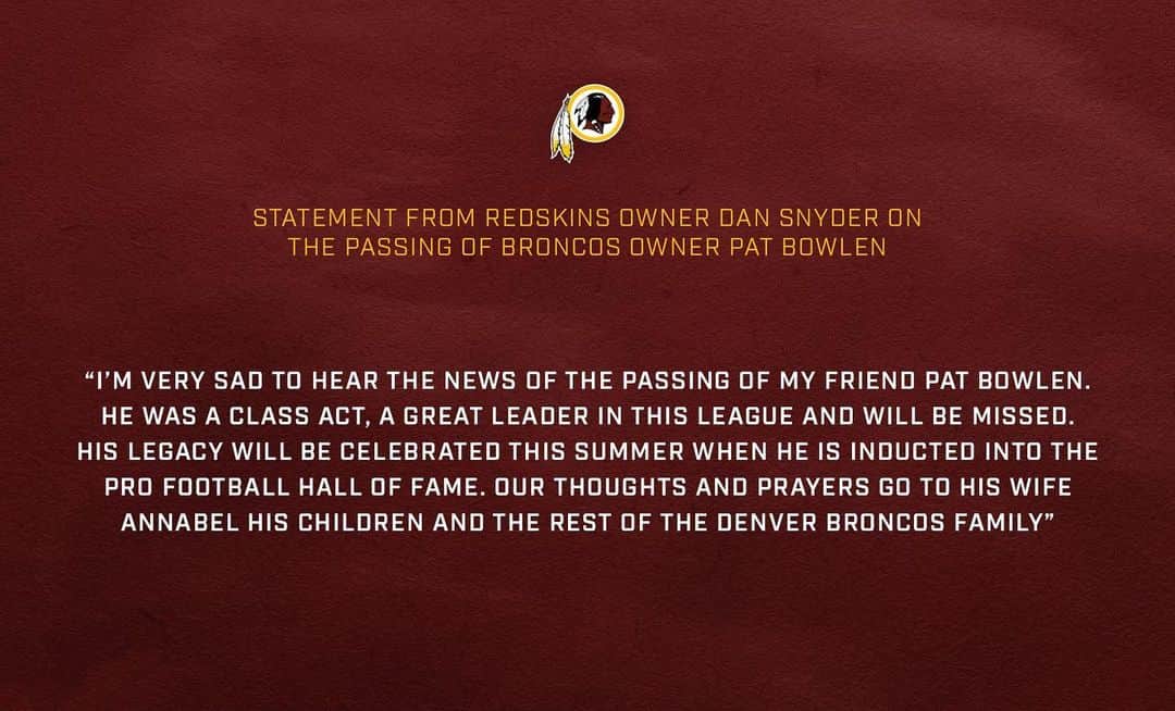 ワシントン・レッドスキンズさんのインスタグラム写真 - (ワシントン・レッドスキンズInstagram)「Statement from #Redskins Owner Dan Snyder」6月14日 22時12分 - commanders