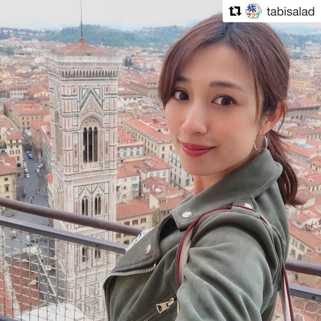 広瀬未花さんのインスタグラム写真 - (広瀬未花Instagram)「#Repost @tabisalad with @get_repost ・・・ @micahirose 明日の旅サラダはイタリア・フィレンツェをご紹介します✨ #ルネサンスの原点 であり、多くの芸術・美術が生まれた古都。 美しい歴史的建築物や街並みに魅了されました！ 是非ご覧下さい🇮🇹 お楽しみに〜〜♬ _ #芸術の都 #お楽しみに #Firenze #イタリア #Italy _ #ABCテレビ #朝日放送テレビ #朝だ生です旅サラダ #土曜朝 #8時 #旅サラダガールズ  #広瀬未花 #海外 #旅 #travel #trip」6月14日 22時16分 - micahirose