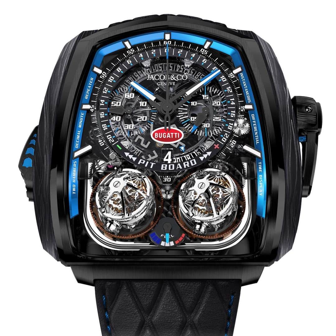 WATCHMANIAさんのインスタグラム写真 - (WATCHMANIAInstagram)「The original Twin Turbo Furious electrified BaselWorld when it launched in 2018 – now, decorated in a blue to match the @bugatti Chiron Sport "110 ans Bugatti" Edition, the super-fast double-triple-axis tourbillon proves to be the perfect match to the world's fastest and finest automobile. #jacobandcobugatti #jacobandco #bugatti #chiron #bugatti110ans #bugattilifestyle」6月14日 23時02分 - watchmania