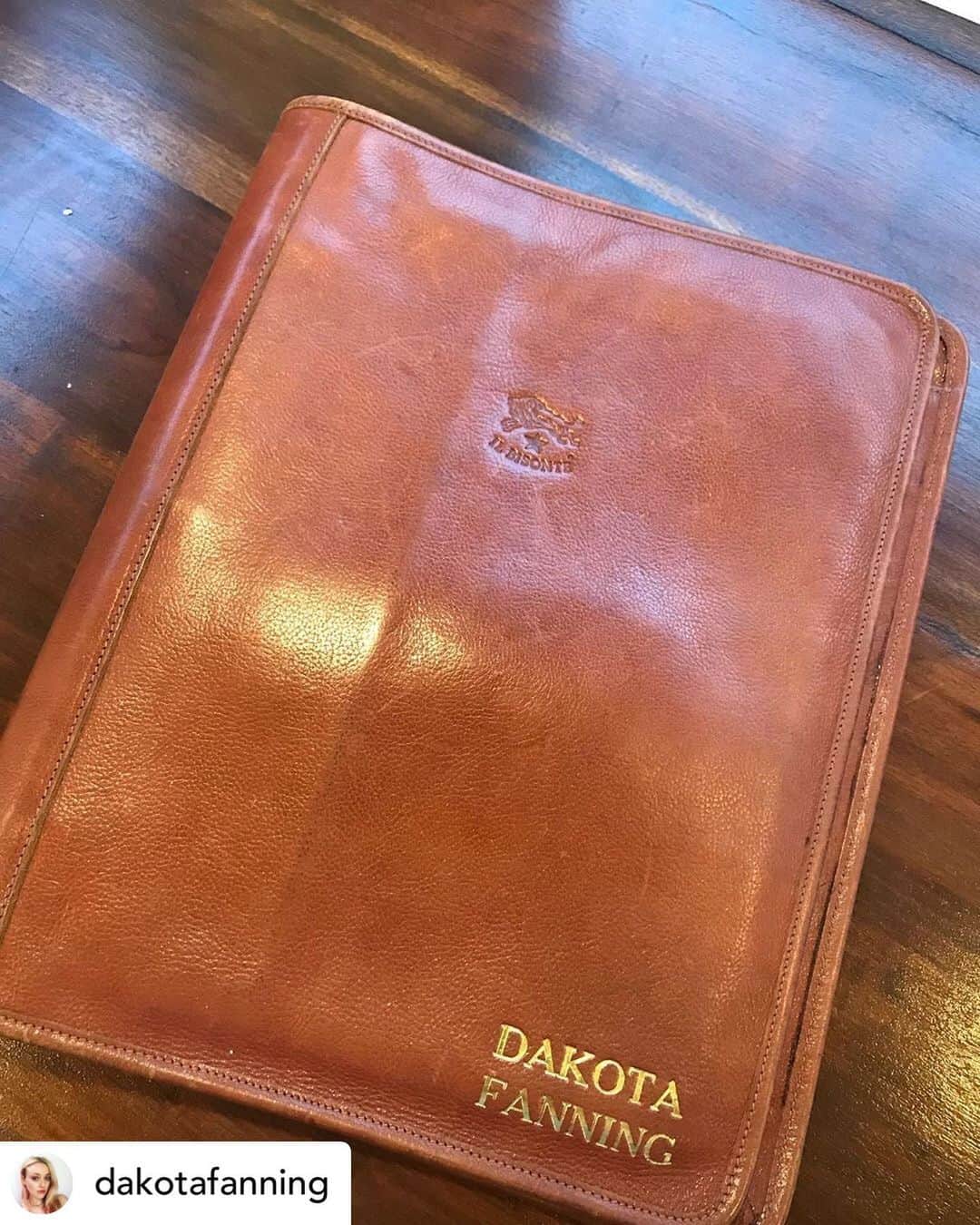 のインスタグラム：「#repost “@dakotafanning This script binder has been with me since I was 8 years old, and it was actually a gift from @alecbaldwininsta when we worked together on The Cat in the Hat! Anything and everything I’ve worked on since then, has lived in here. Currently housing #theangelofdarkness 😊” #ilbisonte on @dakotafanning ‘s feed ☆」