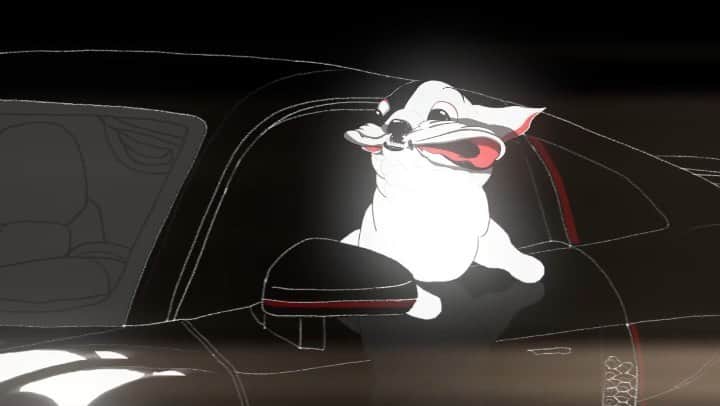 Manny The Frenchieのインスタグラム：「It’s FRIDAY.  Who wants me to pick you up? #audi #audiR8 #animation by #KoneeRok」