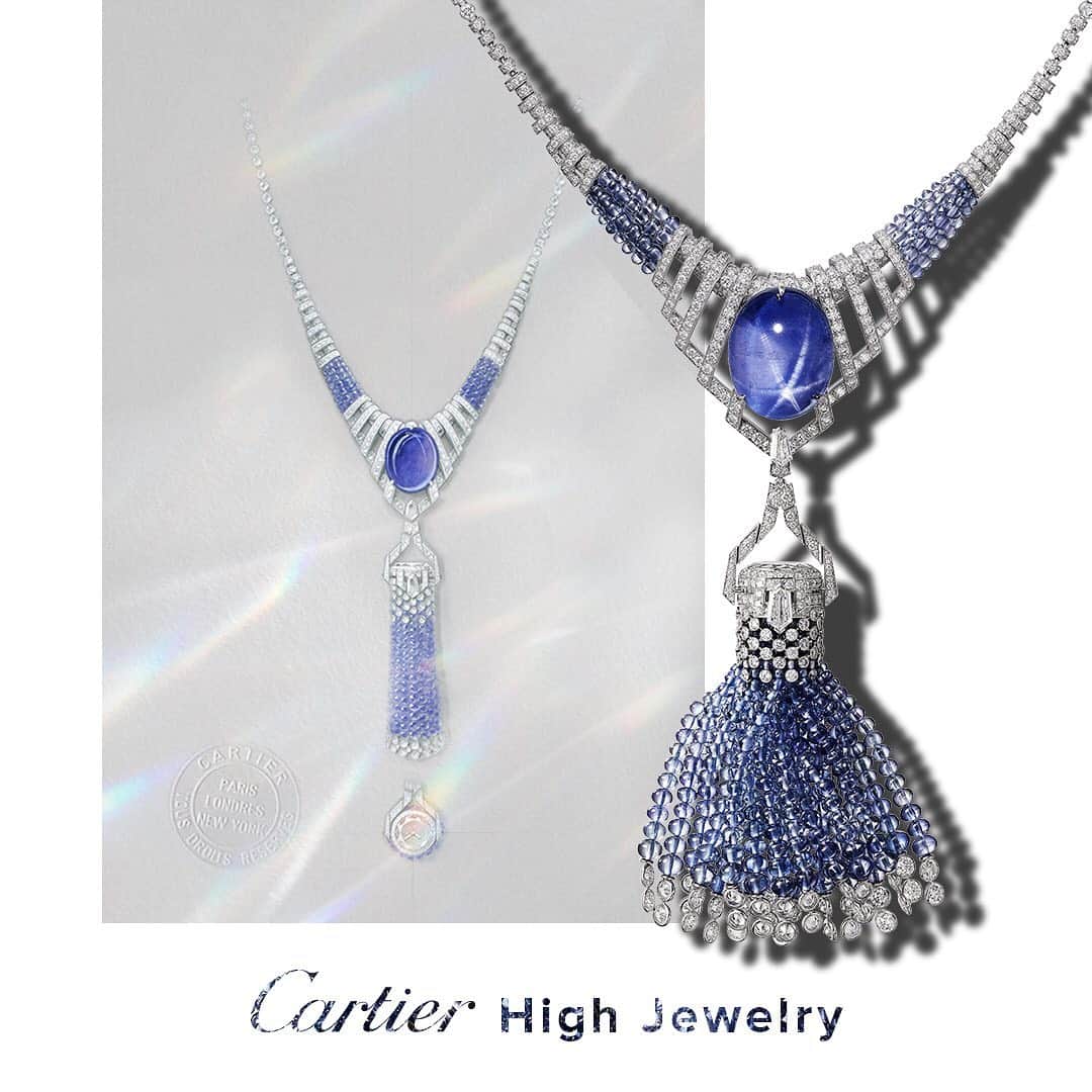 カルティエさんのインスタグラム写真 - (カルティエInstagram)「This creative design, featuring diamonds, sapphire beads and a 44.49-carat star sapphire, plays with light. #LetitiaWright wears #CartierMagnitude at the #CartierHighJewelry Gala in London. #HighJewelry」6月15日 0時02分 - cartier