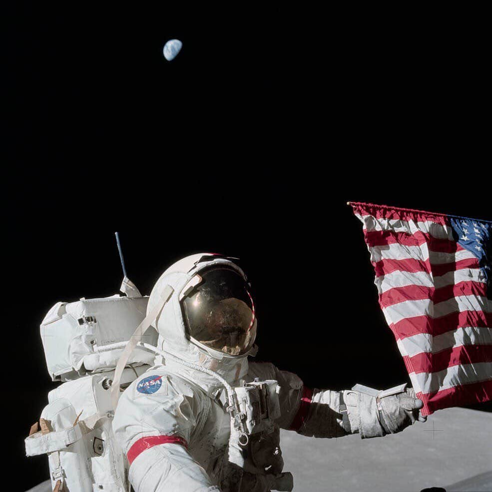 NASAさんのインスタグラム写真 - (NASAInstagram)「Happy #FlagDay! ⁣ ⁣ One of the most iconic images from the #Apollo11 mission is of Buzz Aldrin saluting the American flag on the surface of the Moon. But did you know that over the next three years, five more flags joined the one left by Apollo 11 — and that many other flags have flown onboard our spacecraft? ⁣ ⁣ Scroll through and read the comments to learn about stars and stripes in space!⁣ ⁣ Image Credit 1-8: NASA⁣⁣ ⁣ #NASA #Space #Moon⁣」6月15日 0時18分 - nasa