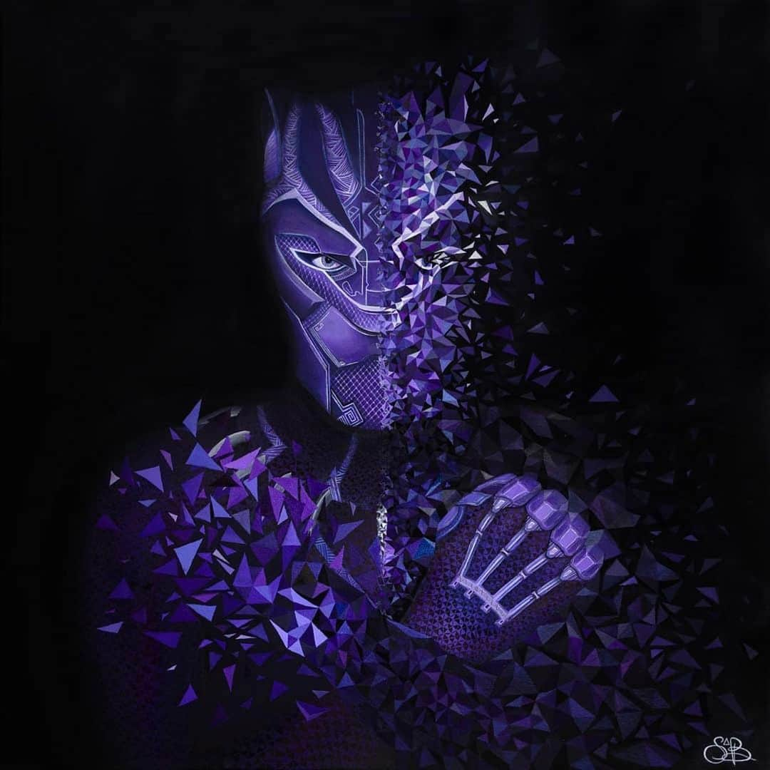 チャドウィック・ボーズマンのインスタグラム：「THANK YOU to everyone who helped #AvengersEndgame break records. Yibambe! #BlackPanther 🎨: @artetbe」