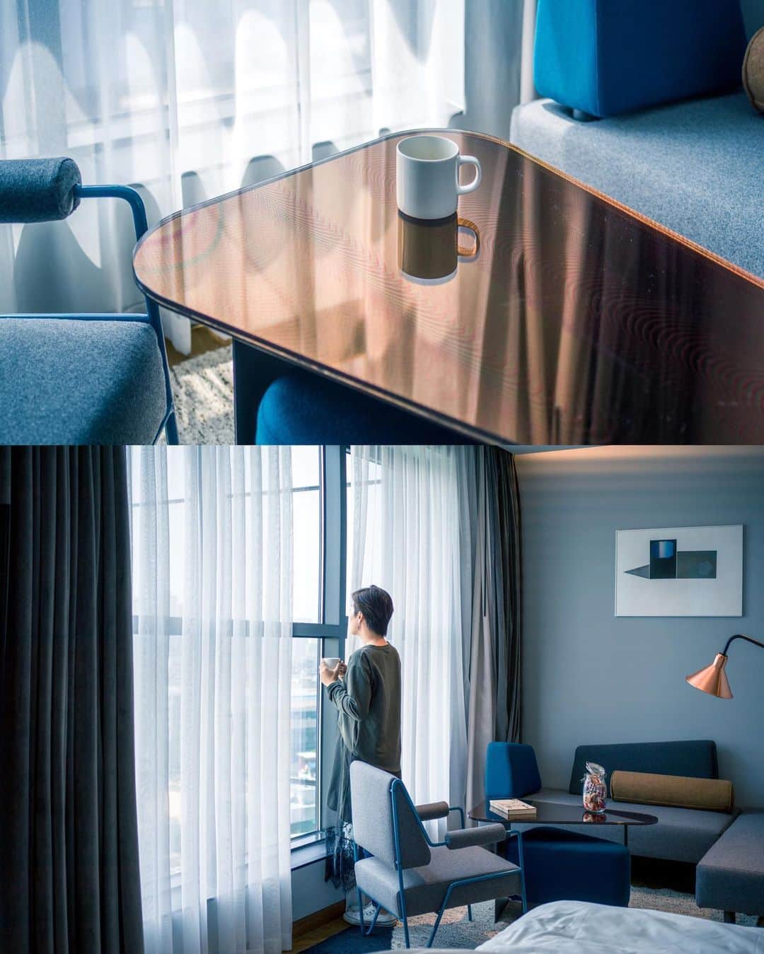 6151さんのインスタグラム写真 - (6151Instagram)「RYSE, Autograph Collection｜Seoul Hongdae﻿﻿ ﻿﻿ Thank You @ryse_hotel ﻿ I love RYSE!﻿ 韓国旅へ行ってきた(何気に初のアジア圏上陸)。﻿﻿ ﻿﻿ 選んだホテルは1周年を迎えたばかりの﻿﻿ ﻿ライズ オートグラフコレクションへ。﻿﻿ ﻿﻿ ﻿﻿ フロントから客室までアートな雰囲気、何処を撮っても画になる光が溢れてて(特にバスルームは気に入った)﻿﻿ オリジナルのアイテムやアメニティーが最高に可愛い。﻿﻿ ﻿﻿ おこもりしたくなるようなプロデューサースイートは居心地が良過ぎて帰りたくなくなった。﻿﻿ ﻿﻿ ﻿﻿ ホンデストリートの直ぐ側だから便利だし﻿﻿ 買い物に疲れてちょいちょいホテルに戻れるし﻿﻿ なによりスタッフの笑顔とサービスに癒された。﻿﻿ ﻿﻿ ソウルに行く時はまたここに泊りたい。﻿﻿ てか！韓国めっちゃ良かったから﻿﻿ また絶対行く。」6月15日 0時54分 - 6151